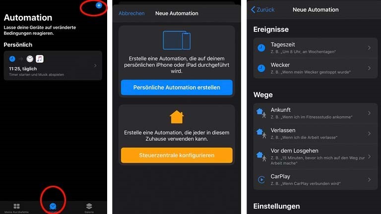 Kurzbefehle-App: Automationen erstellen und Shortcuts automatisch ausführen lassen